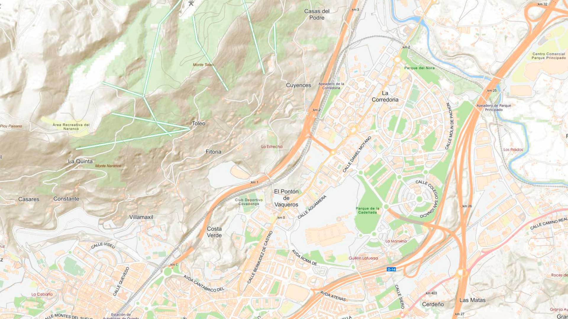 Distrito 3 en Oviedo. La Monxina, Guillén Lafuerza, La Corredoria.